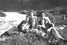 220: l-r Cede McCarthy, Madonna Rose, Mary Dunphy, Nell Ryan. (1947) [courtesy of Mollie McCarthy]  - Cede daughter of James McCarthy &amp;amp; Julia Reddy; Madonna daughter of William Rose &amp;amp; Emma  Withers; Mary daughter of Thomas Dunphy &amp;amp; Anastasia Carroll; Nell daughter of Denis Ryan &amp;amp; Mary Dunphy